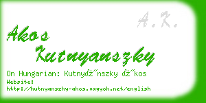 akos kutnyanszky business card